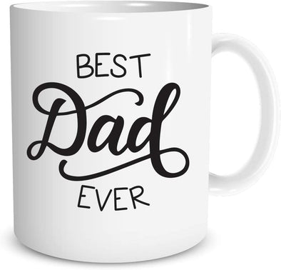 Best Dad Ever - Funny Fathers Day Gift for Papa, Husband - New Dad - Birthday Present Coffee Mug (White, 11oz)