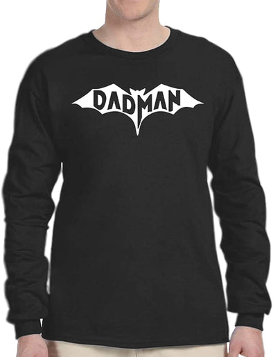 Dadman Super Bat Hero Funny Fathers Day Gift for Dad Men's Long Sleeve T-Shirt