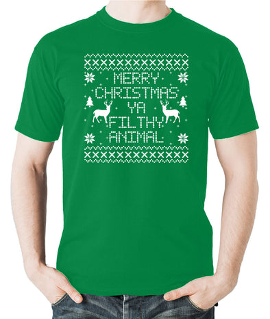 Merry Christmas Ya Filthy Animal - Funny Xmas Gift - Secret Santa - Men's T-Shirt