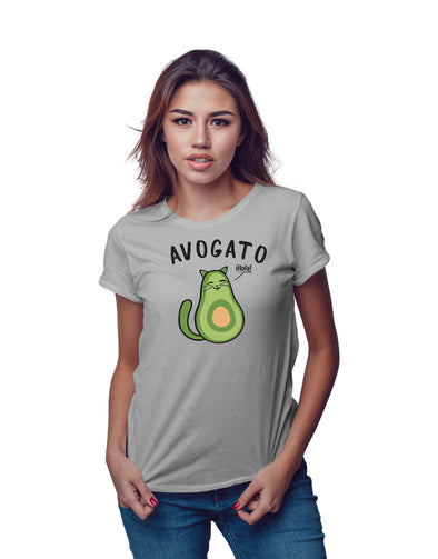 Avogato - Cute Cat Humor Tee - Funny Avacado Lovers Graphic Novelty - Womens Tshirt