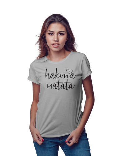 Hakuna Matata - Funny Parody - Casual Letter Print - Graphic Novelty Tee - Womens Tshirt