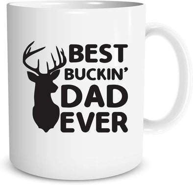 Best Buckin' Dad Ever Funny Hunting Deer Dad Gift for Fathers Day Novelty 11 oz Coffee Mug