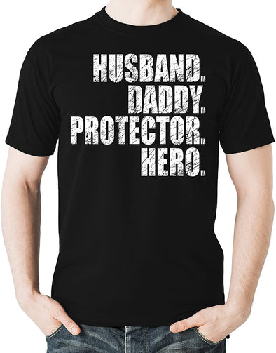 Husband Daddy Protector Hero, Gift for Dad , Fathers Gift Men's Shirt