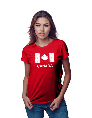 Canada Flag - Funny Canadian Pride - Maple Leaf - July 1st Canada Day - Womens Tshirt