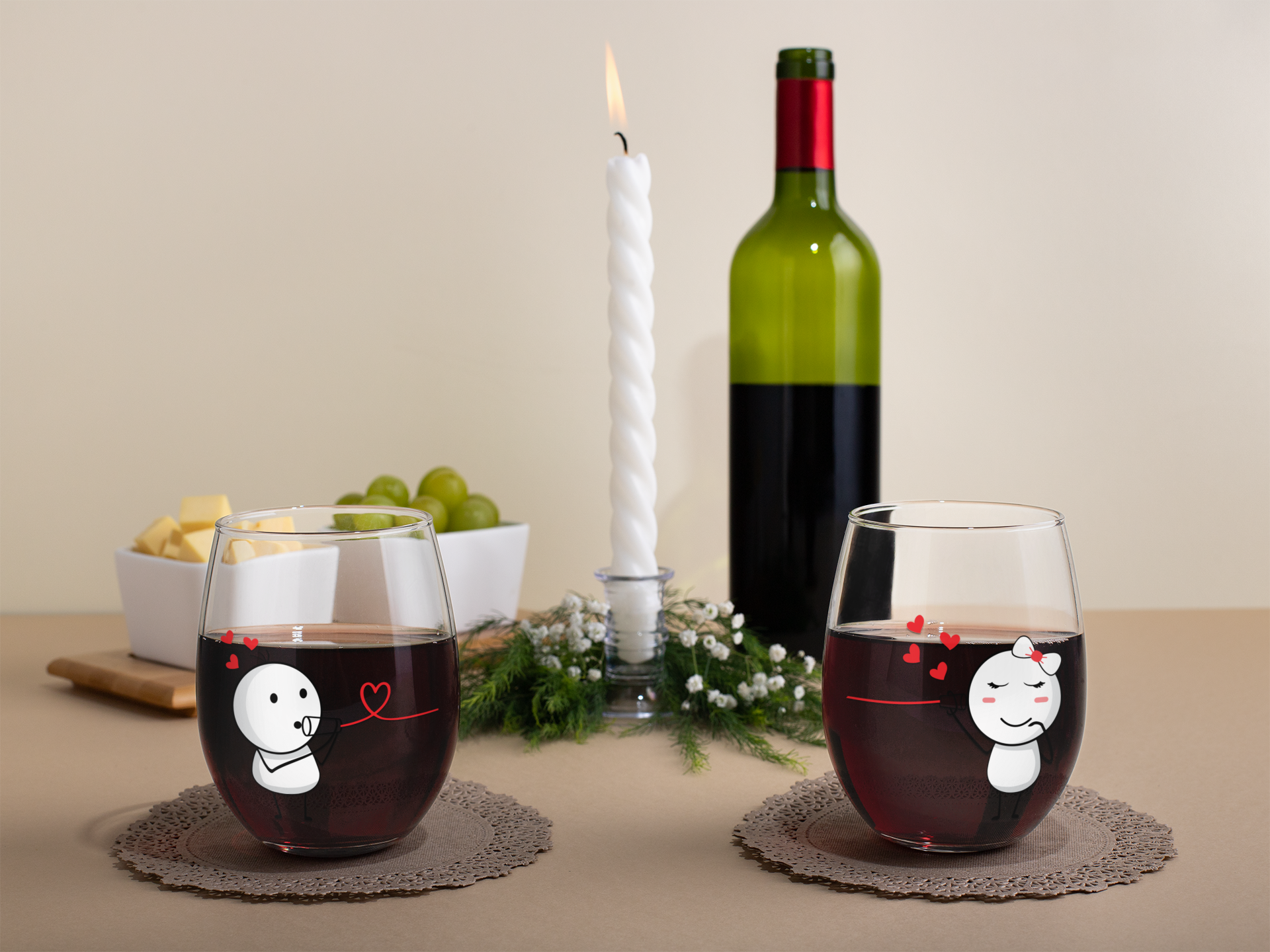 White Christmas Wine Tumbler - Fun Love Designs